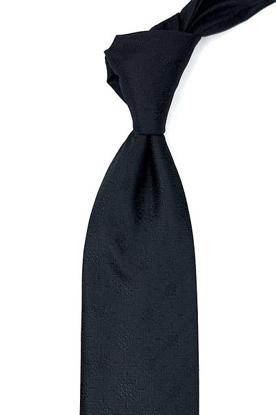 Kravatkolik Motif Patterned Black Handkerchief Tie - KK12549