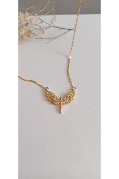 Feride قلادة من الفولاذ ميكائيل الملاك الجناح المرأة قلادة الاتجاه 316 لتر ال...