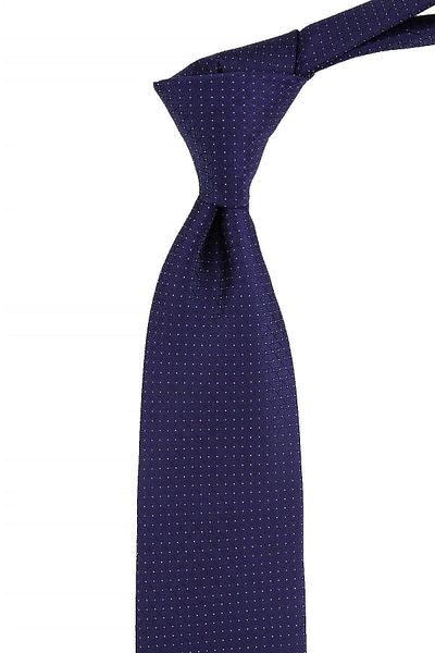 Kravatkolik Navy Blue Dot Pattern Classic Tie with Handkerchief Kk10807
