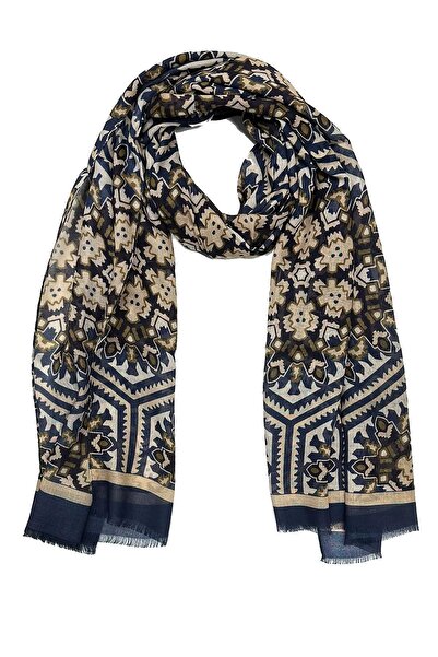 Kravatkolik Charles Style Синій - Бежевий Італійський Модальний Шарф MDL44