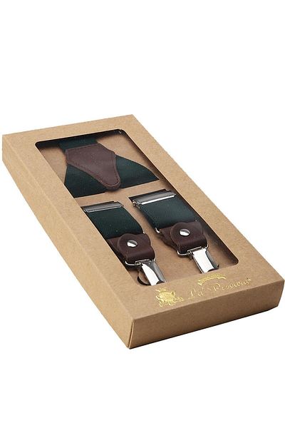 Kravatkolik Green Color Leather Connected Men's Trouser Strap Pan45