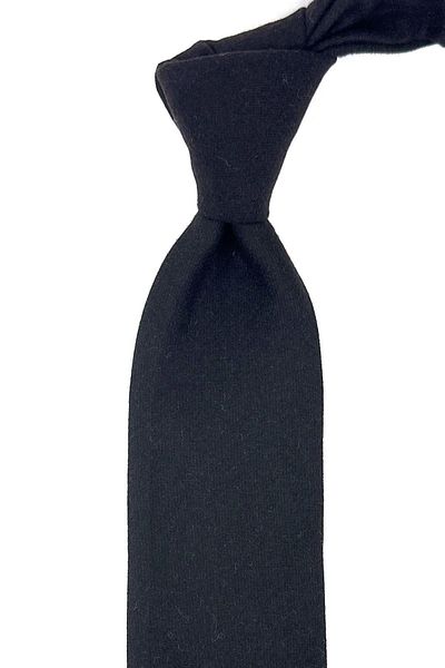 Kravatkolik Brown Plain Pattern Classic Wool Tie with Handkerchief KK12114