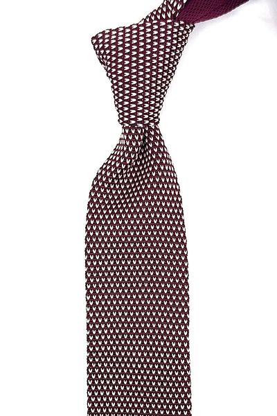 Kravatkolik Claret Red Dot Pattern Knitted Tie ORN8313