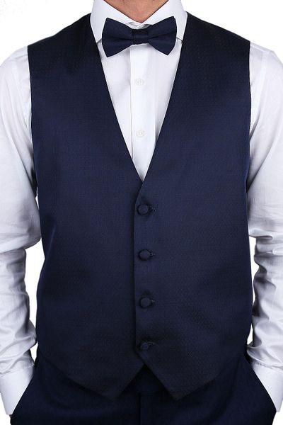 Kravatkolik Navy Blue Color Groom Vest Ylk07