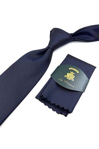 Kravatkolik Patterned Brown Tie with Handkerchief - KK12683