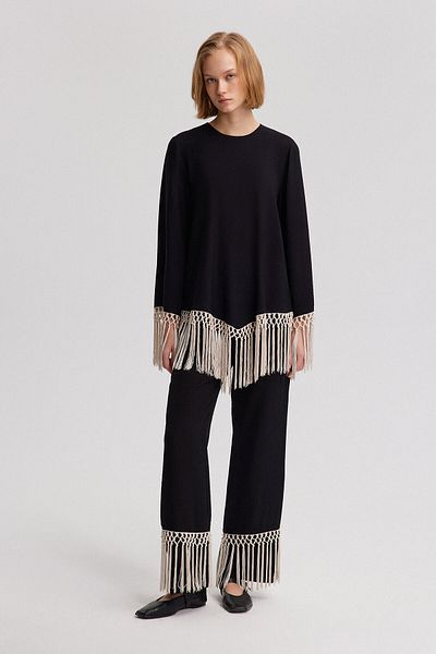 Touché Privé Textured Tunic - Tassel Detailed