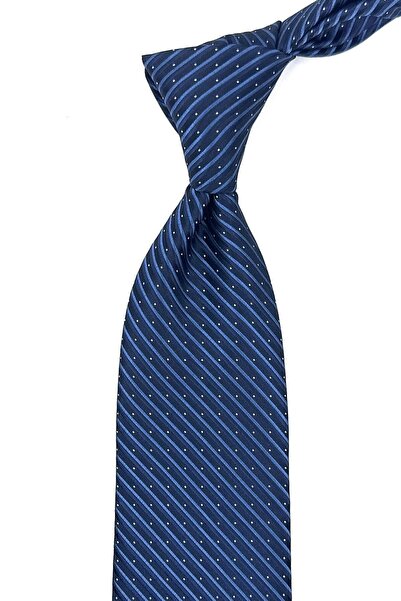 La Pescara Κλασική γραβάτα με μοτίβο μπλε ναυτικό με μαντήλι KK11902