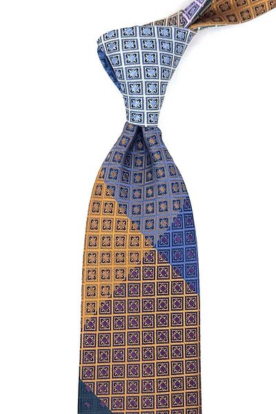 Kravatkolik Square Pattern Multicolor Patchwork Classic Tie KK12176