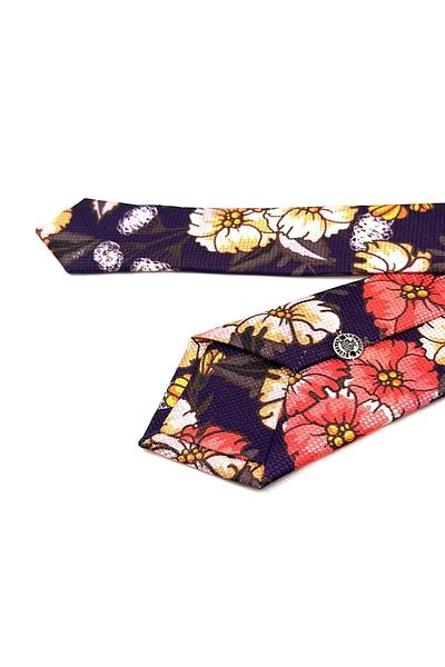 Kravatkolik Plum Flower Pattern Thin Tie SK7882