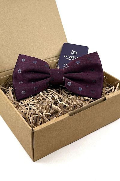 Kravatkolik Plum Small Pattern Large Bow Tie P1881
