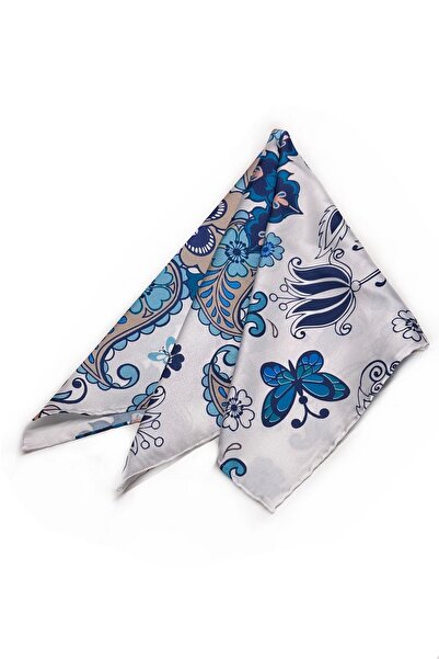 La Pescara Білий мотив візерунок шарф бандана 55-55 см KDNF24