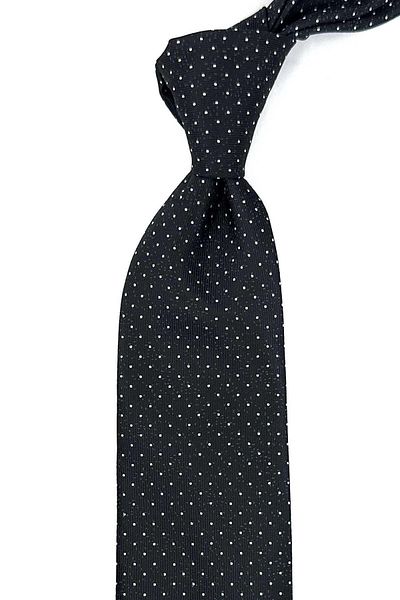 Kravatkolik Classic Tie with Black Dot Pattern Handkerchief KK12479