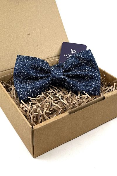Kravatkolik Navy Blue Dot Pattern Large Bow Tie P1850