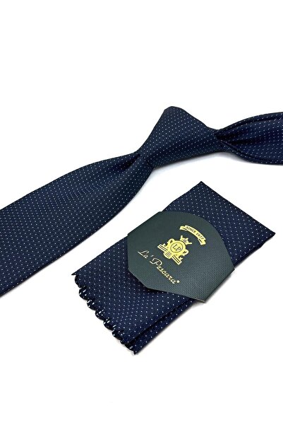 La Pescara Синя крапка візерунок хусткова класична краватка Kk11675
