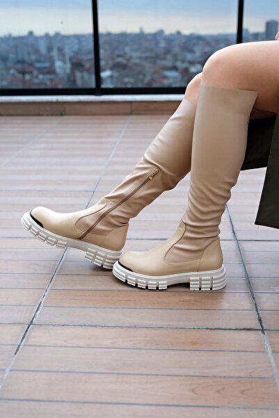 FOLLİNİ Cizme din piele de damă stretch