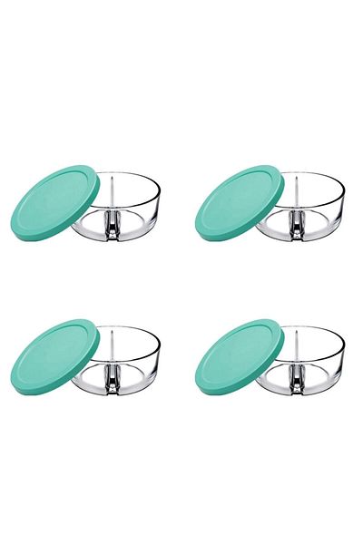 Paşabahçe 530683 Set of 4 Compartmented Breakfast Storage Containers with Polar Lid