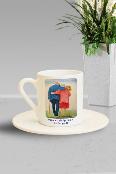 Hediyexpres هدية للحبيب، سوف نذهب معًا، نحن في هذا الطريق، كوب قهوة تركي مطبوع