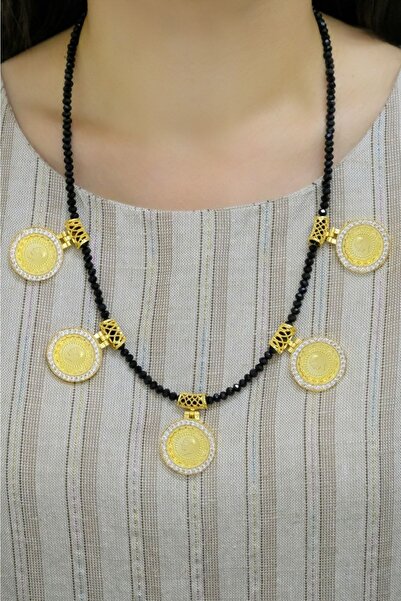 aytekgold Beşi Biryerde Çeyrekli Kolye