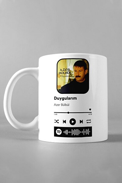 Hediyexpres Azer Bülbül Duygularım Darmadağın Spotify Kodlu Kupa Bardak, Çay-...