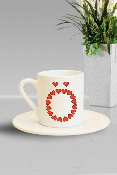 Hediyexpres Special Valentine's Day Gift Turkish Coffee Cup with Heart and Le...