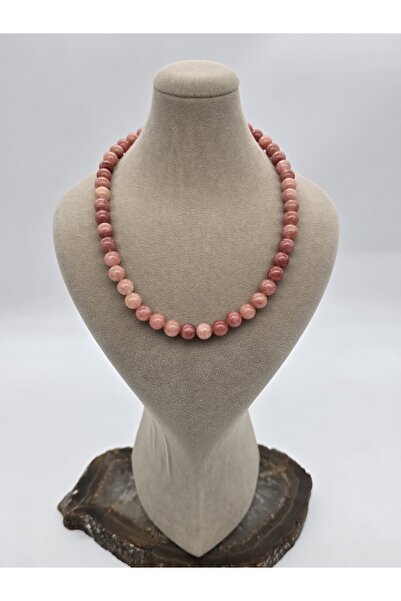 NBS Beautiful Naturel Stones 8 Mm Quality Sun Stone Necklace - 40 Cm and 5 Ex...