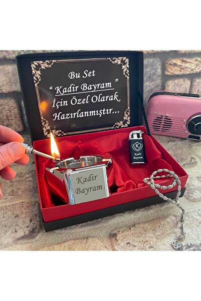 sihirlihediyem Gümüş Renkte Sihirli Küllük Timsah Çakmak Ve Gümüş Kaplama Met...