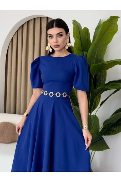 Afiş Butik Karpuz Kollu Midi Boy Elbise