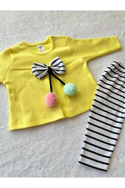 MBK GARDEN Ribbon Pompom Set for Baby Girl - Set of 2