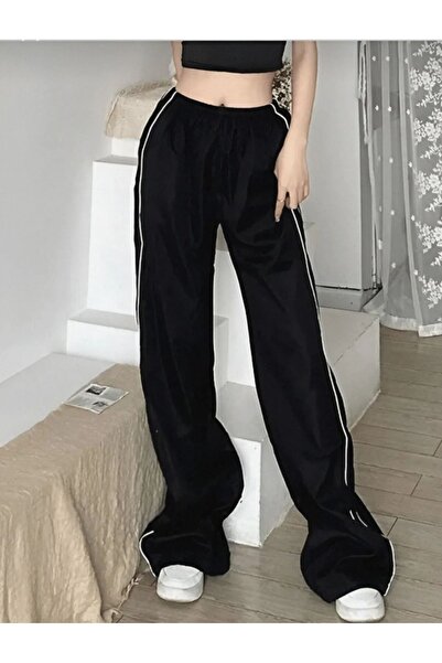 POLYMOOD بنطال رياضي Harajuku كبير الحجم بتفاصيل سحاب