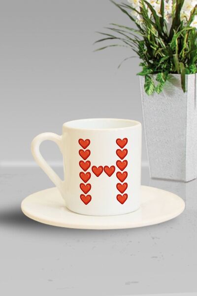Hediyexpres Special Valentine's Day Gift Turkish Coffee Cup with Heart and Le...