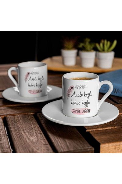 sihirlihediyem Mother and Daughter Coffee Enjoyment Cup Set