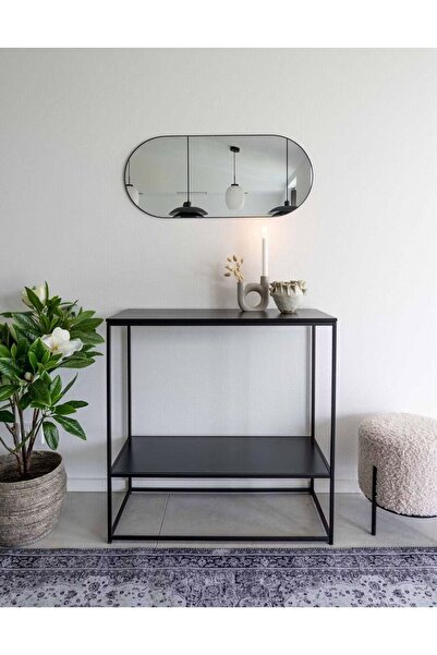 CG HOME Model Alfa Dekoratif Ayna Duvar Aynası Konsol Aynası Boy Aynası Mdf 120cm X 50 Cm Elips Ayna