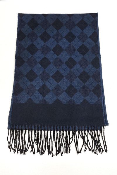 Kravatkolik Navy Blue Baklava Pattern Men's Camisole K377