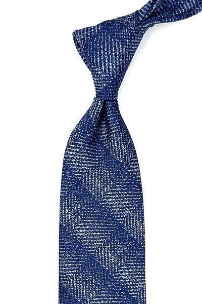 Kravatkolik Patterned Dark Blue Sand Tie with Handkerchief - KK12558