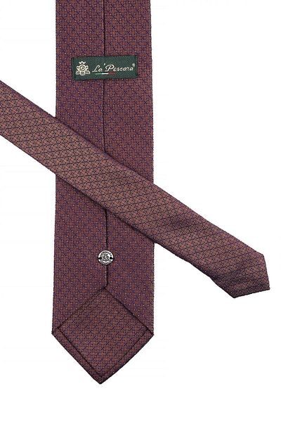 Kravatkolik Brown - Purple Dot Pattern Classic Tie with Handkerchief Kk10810