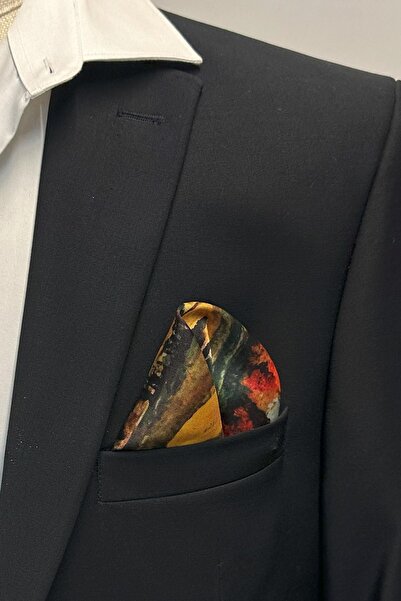 Kravatkolik Ανδρικό μαντήλι τσέπης με πολύχρωμο μοτίβο φύσης SPS636-116