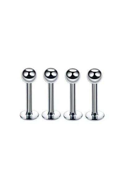 Jaida Moda Unisex Set of 4 - Stainless 316l Steel Ball End Tragus Helix Labret Piercing