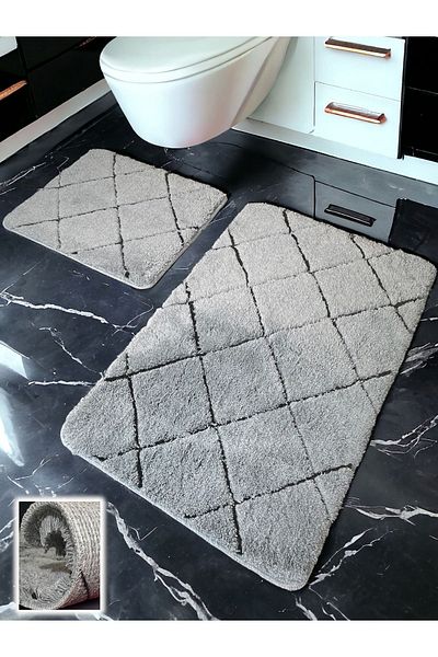 Chandler Home Χαλάκι μπάνιου Savera Dark Grey 2 τεμαχίων (60x100 50x60 cm)