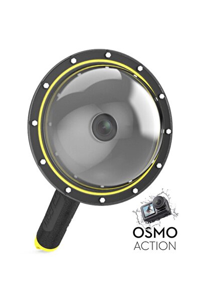 TELESIN Djı Osmo Action 1 Için 6" Dome Port Housing Su Altı Ve Üstü Yarım Kür...