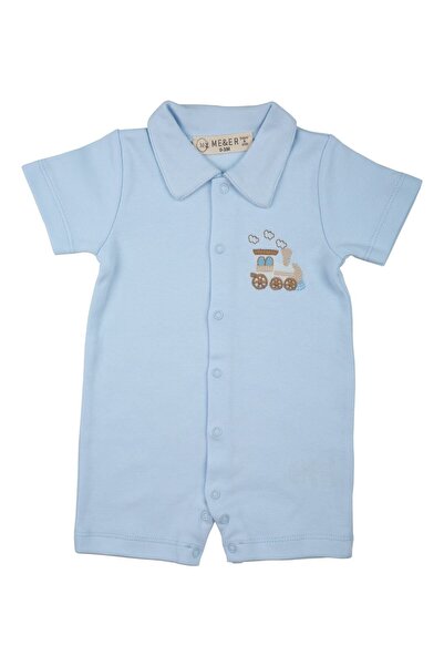 Mehnurs Store Yazlık Tulum Mavi Renk Erkek Bebek Tulum