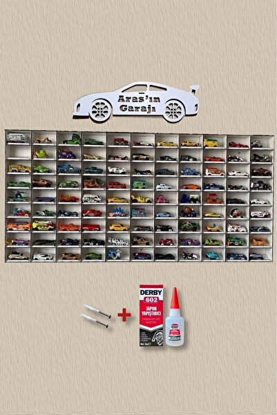 ERSOY HOME Eğimli Dekoratif Duvar Araba Rafı ( 99 Araçlık )hızlı Yapıştırıcı ...