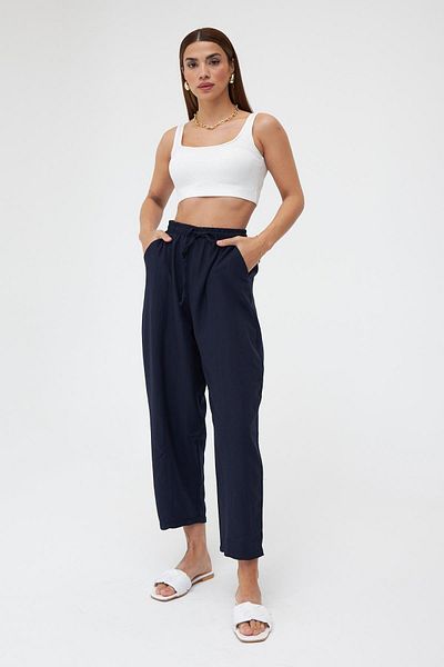 Melike Bakar Boutique 100% Cotton Linen Baggy Pants
