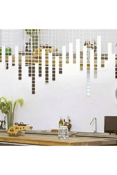 FERMAN HEDİYELİK Decorative Plexi Mirror 100 Pieces X 2*2 Cm Silver