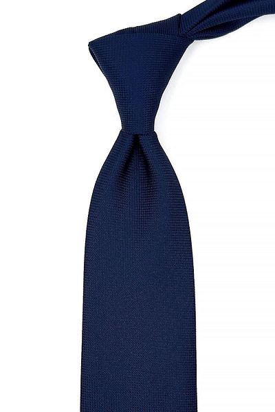 Kravatkolik Navy Blue Classic Tie with Self Pattern Handkerchief Kk11042