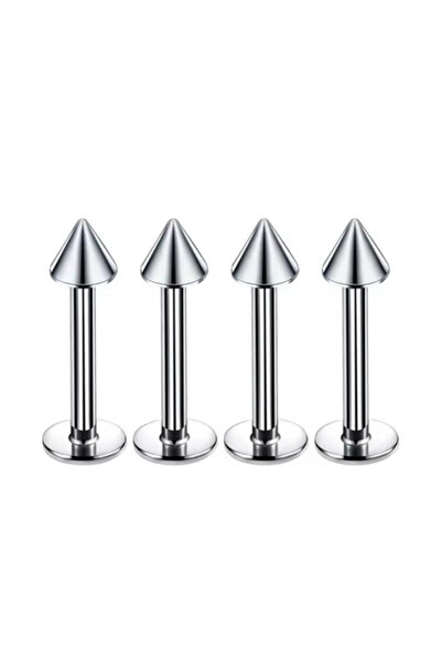 Jaida Moda Unisex 316l Paslanmaz Çelik 4'lü Set Sivri Uçlu Tragus Helix Labret Piercing