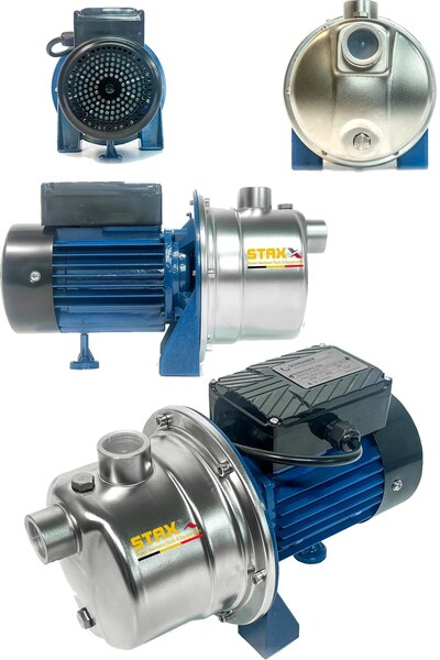 STAXX POWER Bakır Sargı Krom Dişli Şanzıman 1HP İnox Paslanmaz Çelik Gövde 8M...