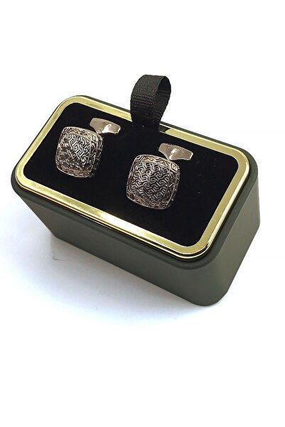 Kravatkolik Füme Renk Kare Kol Düğmesi Kd1155