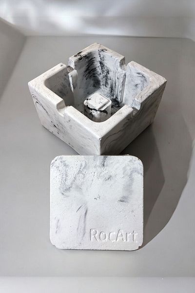 RocArt Home Concrete Square Ashtray