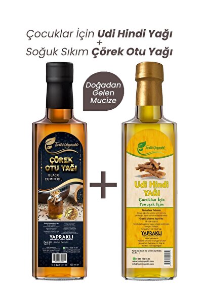 TARİHİ YAPRAKLI Udi Hindi Yağı Soğuk Sıkım Çörekotu Yağı ( Çörek Otu )