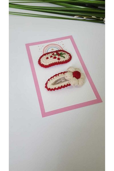 Kadın Girişimciler Atölyesi Handmade Buckle - 100% Algodón Red-White Niche Set of 2